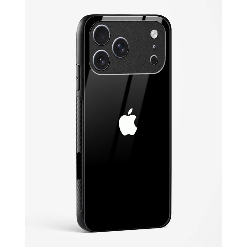 iPhone 17 Pro Rich Black Glossy Glass Case - Premium Tempered Glass Back Cover