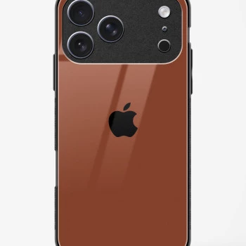 iPhone 17 Pro Brown Glass Case - Premium Tempered Glass Back Cover