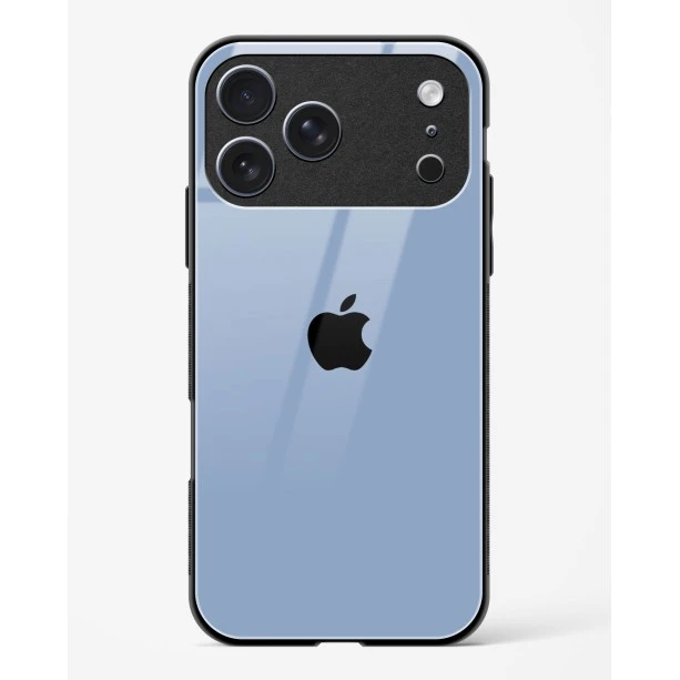 iPhone 17 Pro Sierra Blue Glass Case - Premium Glossy Tempered Glass Back Cover