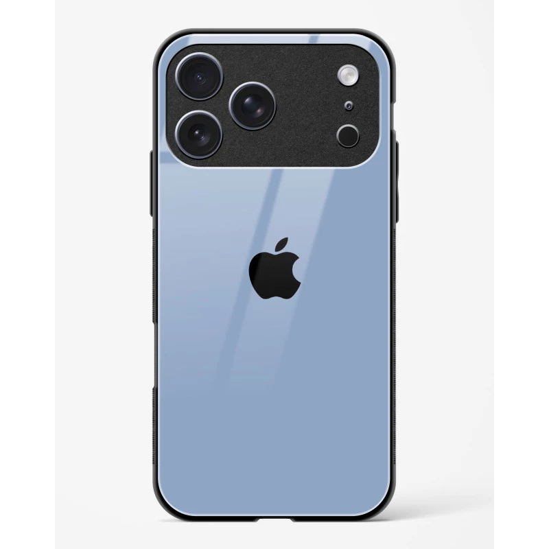 iPhone 17 Pro Sierra Blue Glass Case - Premium Glossy Tempered Glass Back Cover