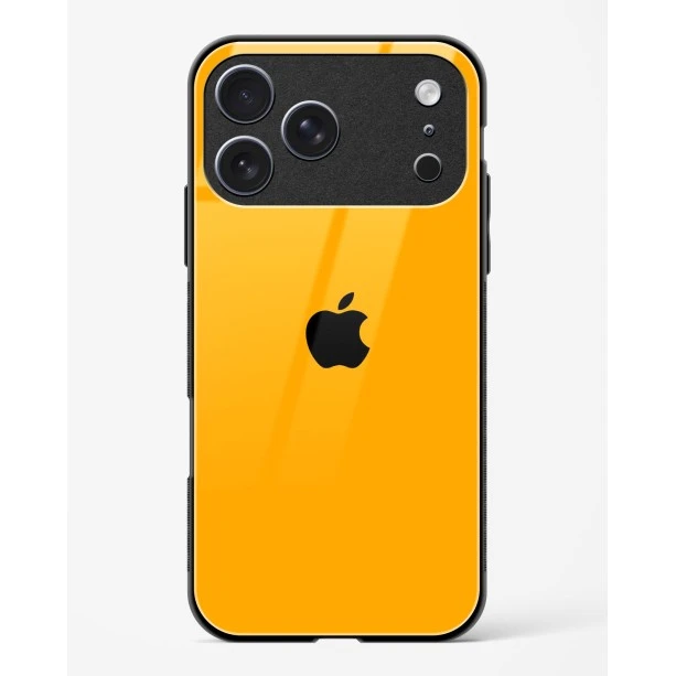 iPhone 17 Pro Orange Glass Case - Premium Tempered Glass Back Cover