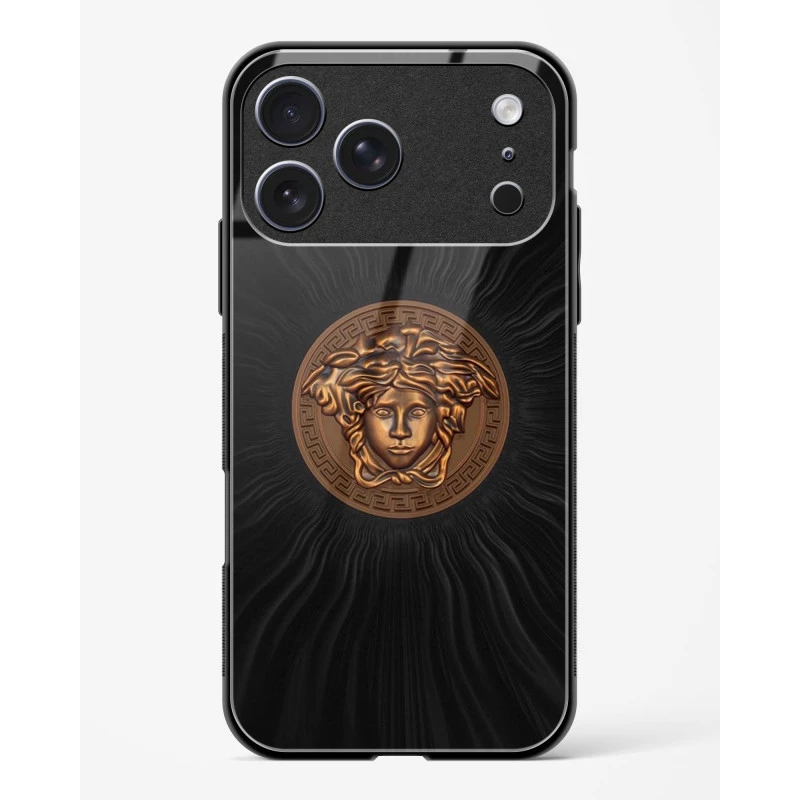 iPhone 17 Pro Versace Glass Case - Premium Designer Tempered Glass Back Cover
