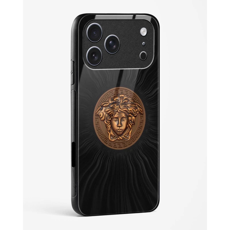 iPhone 17 Pro Versace Glass Case - Premium Designer Tempered Glass Back Cover