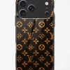 iPhone 17 Pro LV Black Gold Glass Case - Premium Luxury Tempered Glass Back Cover