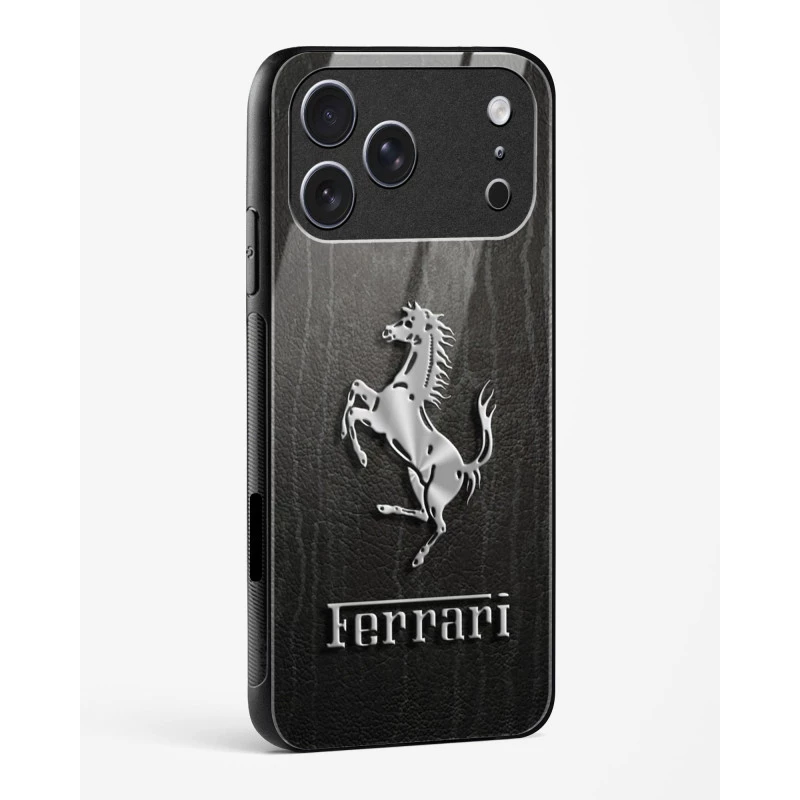 iPhone 17 Pro Ferrari Glass Case - Premium Tempered Glass Back Cover