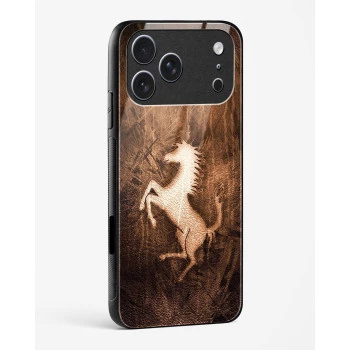iPhone 17 Pro Ferrari Design Gold Glass Case - Premium Tempered Glass Back Cover