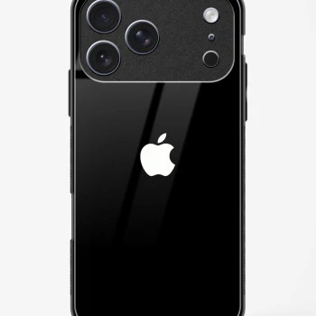 iPhone 17 Pro Max Rich Black Glossy Glass Case - Premium Tempered Glass Back Cover