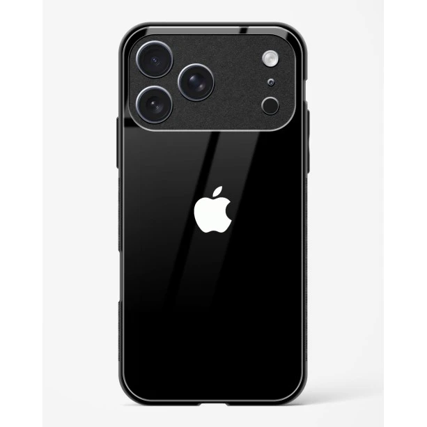 iPhone 17 Pro Max Rich Black Glossy Glass Case - Premium Tempered Glass Back Cover