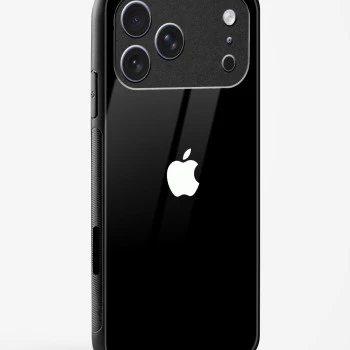 iPhone 17 Pro Max Rich Black Glossy Glass Case - Premium Tempered Glass Back Cover