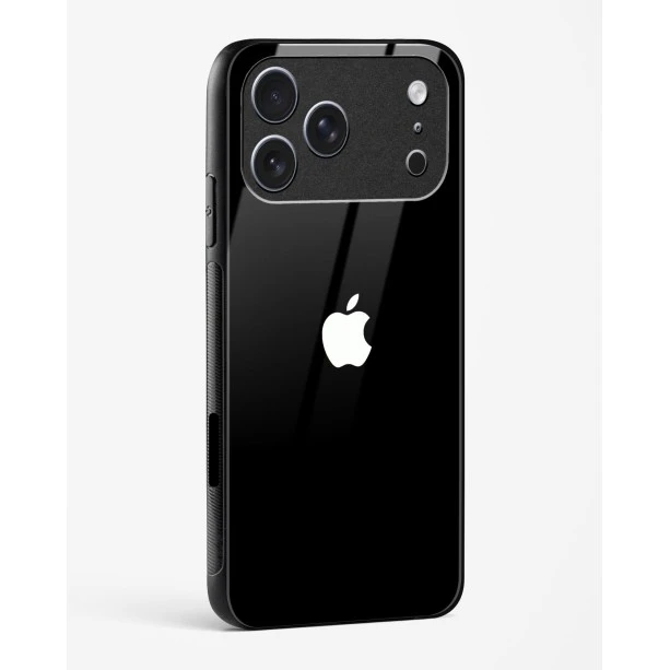 iPhone 17 Pro Max Rich Black Glossy Glass Case - Premium Tempered Glass Back Cover