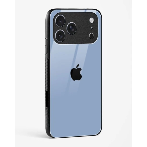 iPhone 17 Pro Max Sierra Blue Glass Case - Premium Glossy Tempered Glass Back Cover