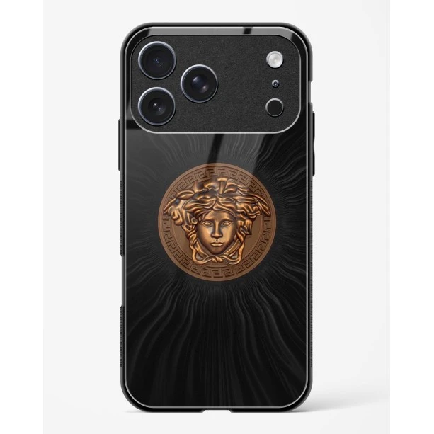 iPhone 17 Pro Max Versace Glass Case - Premium Designer Tempered Glass Back Cover