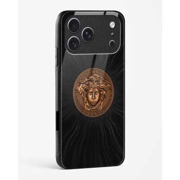 iPhone 17 Pro Max Versace Glass Case - Premium Designer Tempered Glass Back Cover