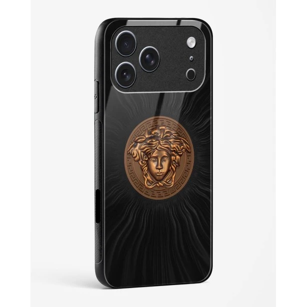 iPhone 17 Pro Max Versace Glass Case - Premium Designer Tempered Glass Back Cover
