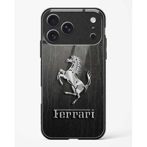 iPhone 17 Pro Max Ferrari Glass Case - Premium Tempered Glass Back Cover
