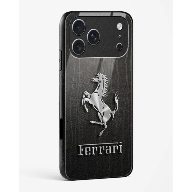 iPhone 17 Pro Max Ferrari Glass Case - Premium Tempered Glass Back Cover
