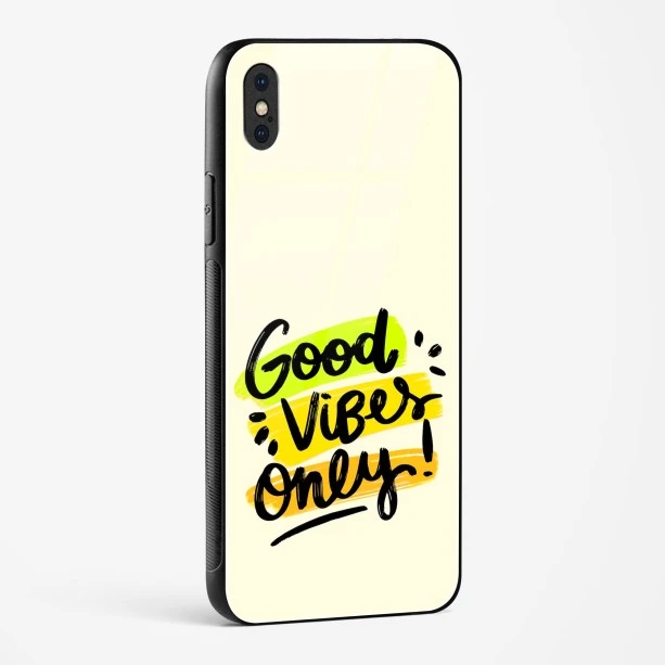 Good Vibes Only Glass Case Phone Cover For iPhone X