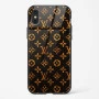 LV Black Gold Glass Case for iPhone X