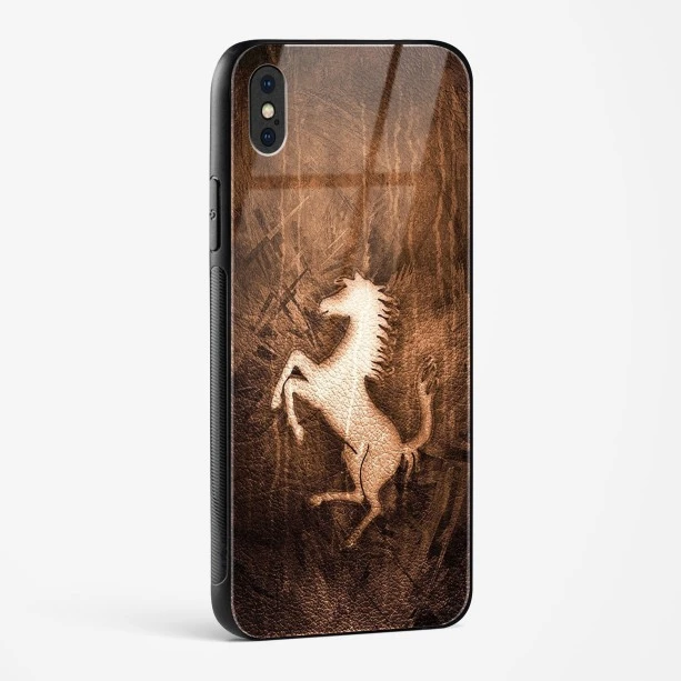 Ferrari Design Gold Glass Case for iPhone X