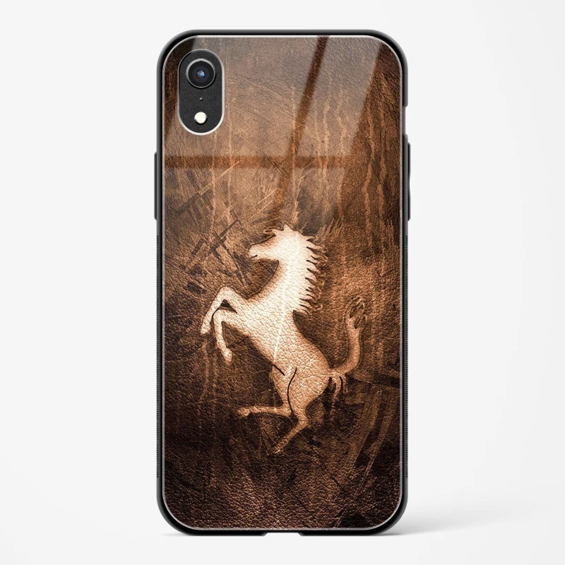 Ferrari Design Gold Glass Case for iPhone XR