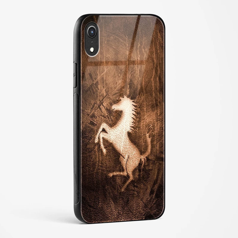 Ferrari Design Gold Glass Case for iPhone XR