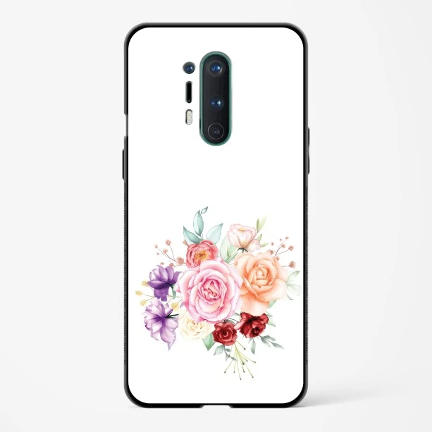 Glass Case For OnePlus 8 Pro - Flower Design Abstract 1