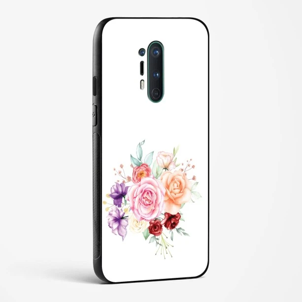 Glass Case For OnePlus 8 Pro - Flower Design Abstract 1