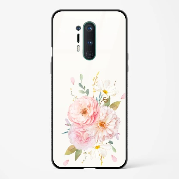 Glass Case For OnePlus 8 Pro - Flower Design Abstract 2