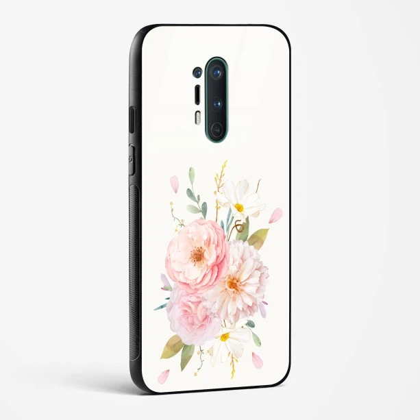 Glass Case For OnePlus 8 Pro - Flower Design Abstract 2