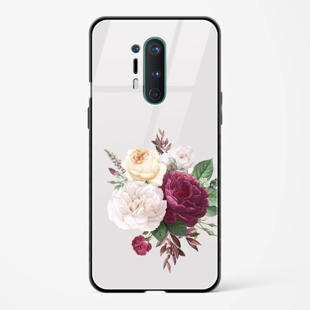 Glass Case For OnePlus 8 Pro - Flower Design Abstract 3