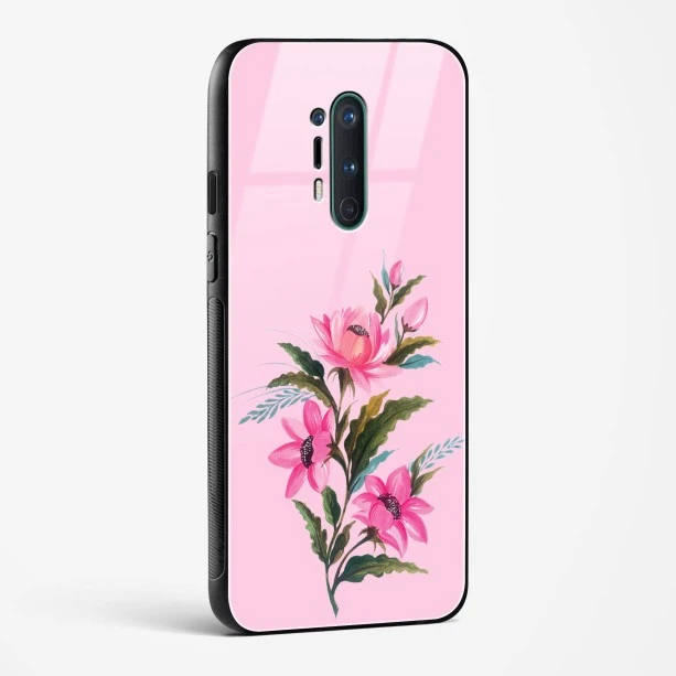 Glass Case For OnePlus 8 Pro - Flower Design Abstract 4