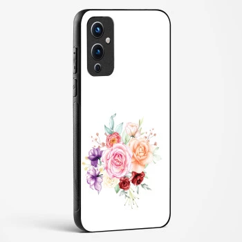 Glass Case For OnePlus 9 - Flower Design Abstract 1