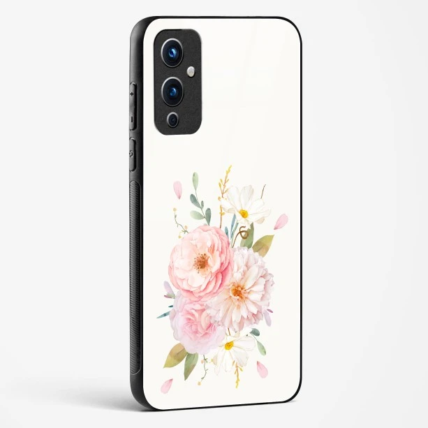 Glass Case For OnePlus 9 - Flower Design Abstract 2
