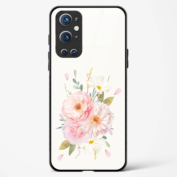 Glass Case For OnePlus 9 Pro - Flower Design Abstract 2