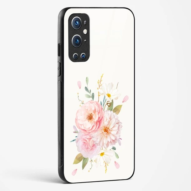 Glass Case For OnePlus 9 Pro - Flower Design Abstract 2