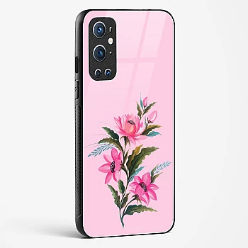 Glass Case For OnePlus 9 Pro - Flower Design Abstract 4