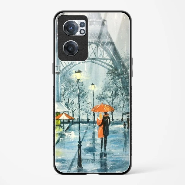 Glass Case For OnePlus Nord CE 2 5G - Romantic Couple Walking In Rain