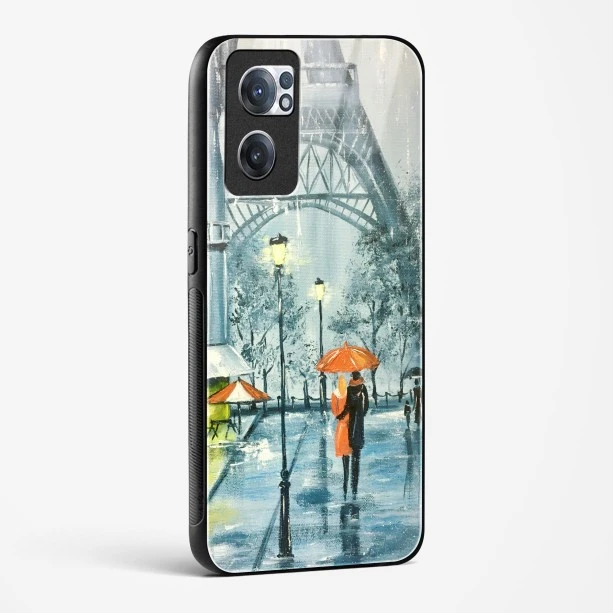 Glass Case For OnePlus Nord CE 2 5G - Romantic Couple Walking In Rain