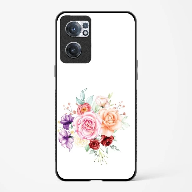 Glass Case For OnePlus Nord CE 2 5G - Flower Design Abstract 1