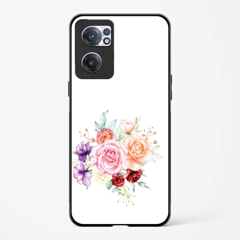 Glass Case For OnePlus Nord CE 2 5G - Flower Design Abstract 1