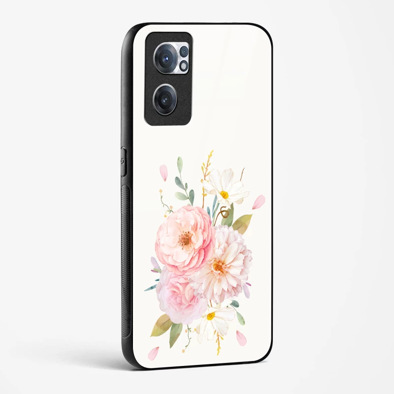 Glass Case For OnePlus Nord CE 2 5G - Flower Design Abstract 2