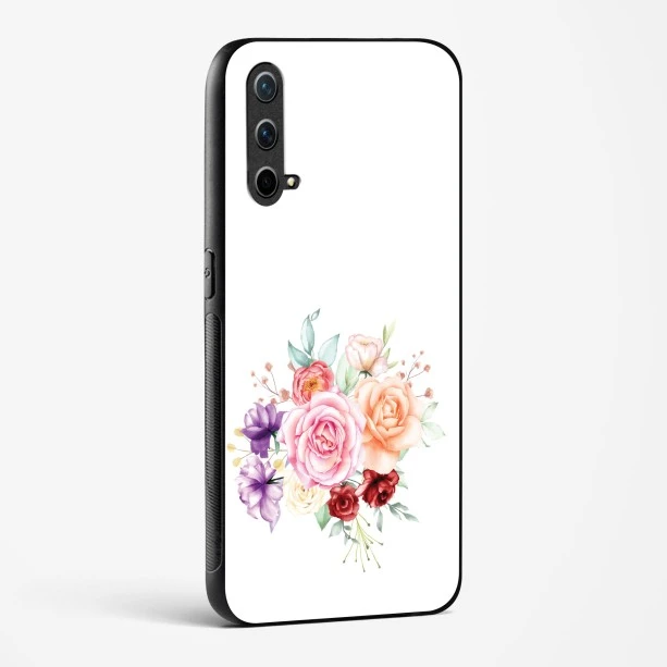 Glass Case For OnePlus Nord CE 5G - Flower Design Abstract 1