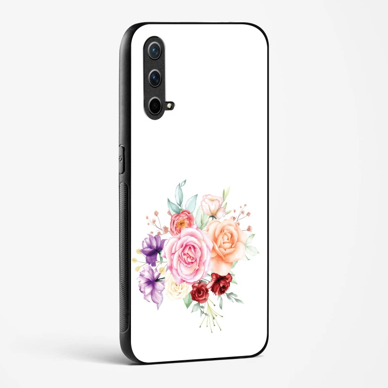 Glass Case For OnePlus Nord CE 5G - Flower Design Abstract 1