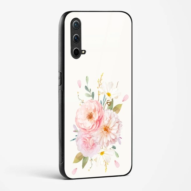 Glass Case For OnePlus Nord CE 5G - Flower Design Abstract 2