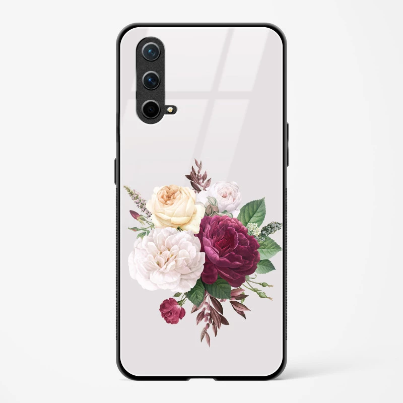 Glass Case For OnePlus Nord CE 5G - Flower Design Abstract 3