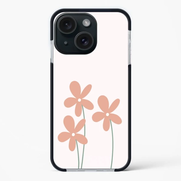 iPhone 15 Flower Petals Impact Case - Protective Phone Cover