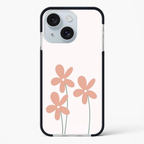 iPhone 15 Plus Flower Petals Impact Case - Protective Phone Cover