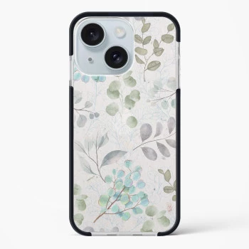 iPhone 15 Plus Shockproof Case with Abstract Flower Design