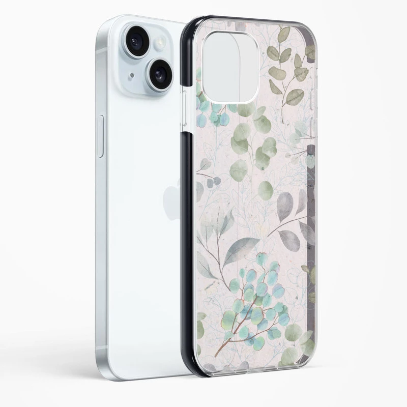 iPhone 15 Plus Shockproof Case with Abstract Flower Design