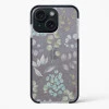 iPhone 15 Plus Shockproof Case with Abstract Flower Design